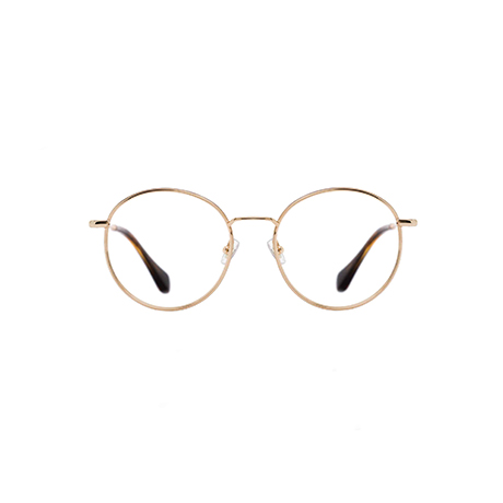 lunettes de vue rondes GIGI Studios modèle PORTLAND en métal de couleur doré