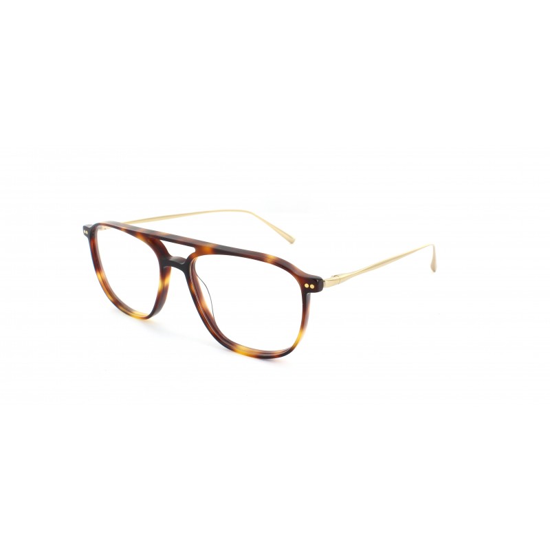 lunettes de vue carrées Brett modèle GARY en acétate et titane de couleur écaille doré