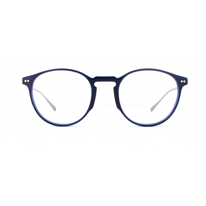 lunettes de vue pantos Brett modèle MILES en acétate et titane de couleur bleu et argent