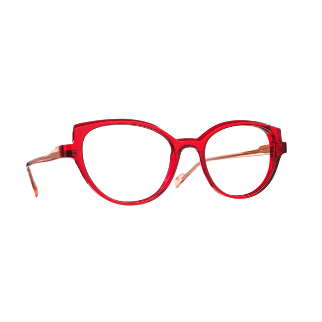 Lunettes de vue tête à lunettes modèle BAMBI en acétate de couleur rouge et rose
